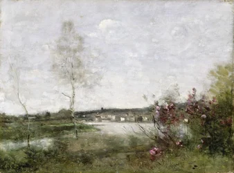 Ferne Ansicht von Corbeil, Morgen