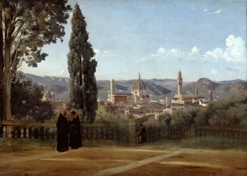 Florenz, Blick von den Boboli-Gärten, 1835-1840