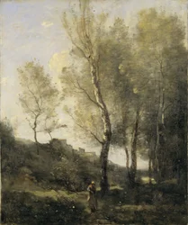 Landschaft mit Pappeln