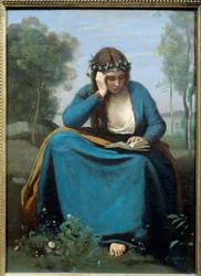 Leserin mit Blumenkranz oder die Muse von Virgile