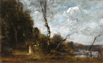 Drei Bäuerinnen am Wald