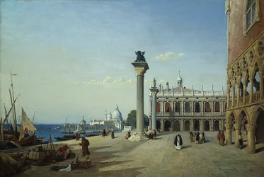 Blick auf Venedig: Die Piazzetta vom Riva degli Schiavoni aus gesehen