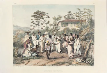 Gruppe schwarzer Tänzer, Illustration aus 