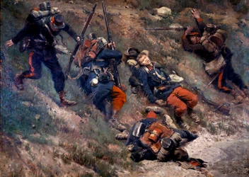 Krieg von 1870: Die Schlacht von Champigny, 30.11.1870 (Gemälde von Edouard Detaille)