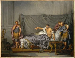Kaiser Lucius Septimius Severus beschuldigt seinen Sohn Caracalla, seine Ermordung geplant zu haben ...