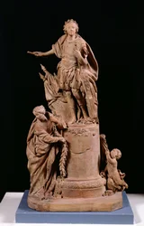 Louis XV (1710-74) als römischer Kaiser, Entwurf für eine Statue für das Hotel de Ville in Rennes, ca. 1748