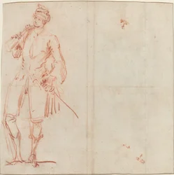 Ein komischer Schauspieler als Gentleman gekleidet [recto]