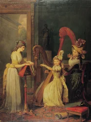 Harfenunterricht von Madame de Genlis an Mademoiselle d