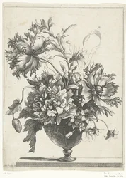 Glasvase mit Blumen
