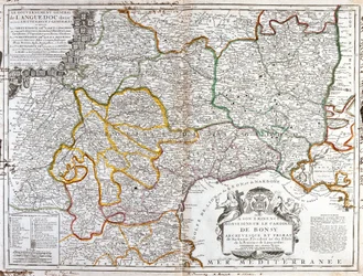 Karte von Languedoc (Südfrankreich) (Gravur)