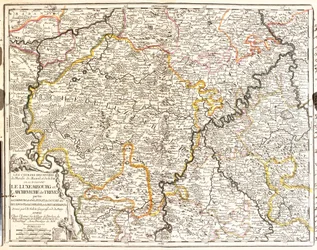 Karte von Luxemburg und der Diözese Trier (Deutschland)