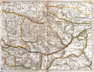 Karte von Mährisch-Walachien (Tschechische Republik) (Gravur)