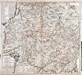 Karte der Diözese Limoges (Frankreich)
