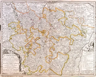 Karte der Provinz Lothringen (Frankreich)