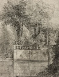 Gitterwerk und Spiegelbecken in Arcueil, 1744-47