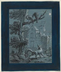 Der Fuchs und die Truthennen: Illustration zu den Fabeln von La Fontaine, 1733