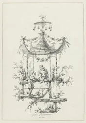 Ornamentale Komposition im Chinoiserie-Stil