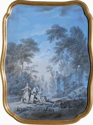 Parklandschaft mit eleganter Gesellschaft