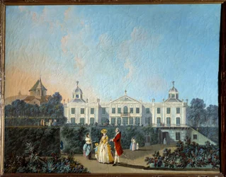 Ansicht der Gärten von Benfica in Lissabon. Gemälde von Jean Pillement (1728-1808)