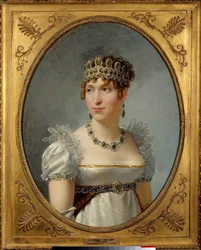 Porträt von Königin Hortense de Beauharnais (1783-1837) Königin von Holland, Ehefrau von Louis Bonaparte. Sie ist die Tochter der Kaiserin Josephine de Beauharnais und die Mutter des zukünftigen Napoleon III. Gemälde von Jean Baptiste Regnault (1754-1829) 