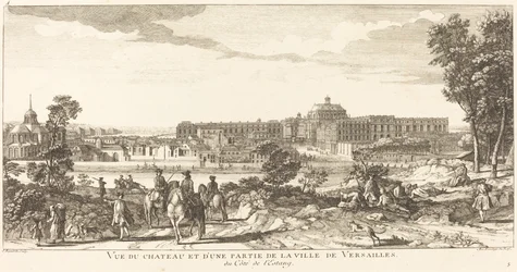 Ansicht des Schlosses und eines Teils der Stadt Versailles