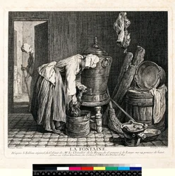 La Fontaine, graviert von Charles Nicolas Cochin I