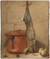 Kaninchen und Kupfertopf, ca. 1739-40