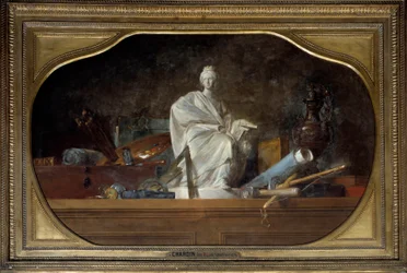 Die Attribute der Künste Allegorie der Künste mit Bildhauerwerkzeugen, Statuette