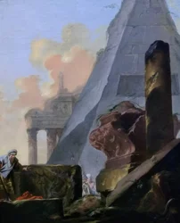 Ruinen mit Pyramide
