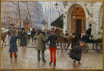 Der Boulevard des Capucines und das Théâtre du Vaudeville, Paris