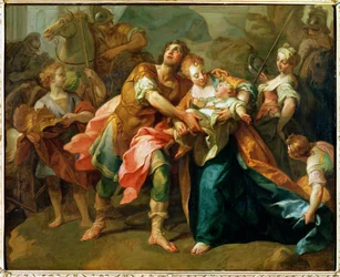 Hektor verabschiedet sich von seinem Sohn und Andromache
