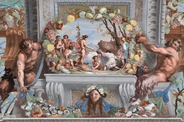 Eines der einundvierzig Paneele mit Szenen, die die Ereignisse des Bacchus erzählen