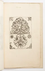 Tafel 12, aus Diverses pièces de serruriers (Verschiedene Entwürfe für Schlosser)