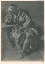Sitzender Mann