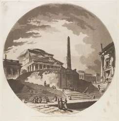 Ansicht der Rotunde mit Treppen am Tiber, 1766