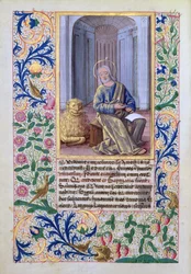 St. Markus, aus dem Stundenbuch von Louis d