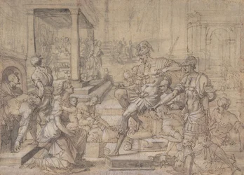 Amya bittet Faustus um das Sorgerecht für den heiligen Mamas, ca. 1543