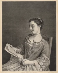 Mademoiselle Lavergne beim Lesen