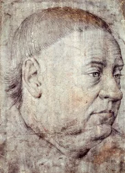 Zeichnung für das Porträt von Guillaume Jouvenel des Ursins, Kanzler von Karl VII. von Jean Fouquet (circa 1415-circa 1481)
