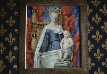 Ansicht des Gemäldes Madonna umgeben von Seraphim und Cherubim im Schloss Loches, Frankreich