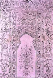 Fliesenpaneel aus der Blauen Moschee in Täbris, Persien, aus 