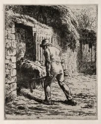 Bauer kehrt vom Misthaufen zurück, 1855-1856