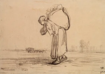 Frau mit einem Sack auf dem Rücken, ca. 1851-1855