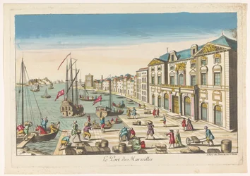 Ansicht des Rathauses und des Hafens von Marseille