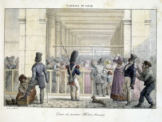 Warteschlange am Premier Théâtre Français - in „Tableaux de Paris“