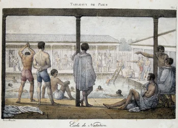 Schwimmschule - in „Gemälde von Paris“ von Marlet
