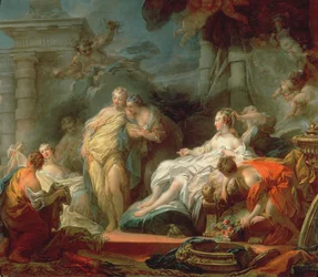 Psyche zeigt ihren Schwestern ihre Geschenke von Amor, 1753