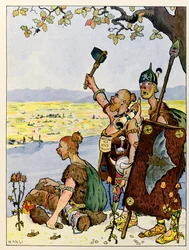 Die Geschichte des Elsass erzählt den Kindern; Die Germanen sehen Elsass auf der anderen Seite des Rheins