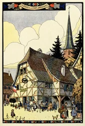 Das dreifarbige Paradies; Gasthaus zur Karpfen in Dannemarie 1917