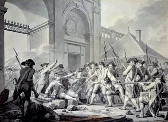 Fall von Nancy: Am 31. August 1790 startete der Marquis de Bouillé (1739-1800) eine Repression gegen die Soldaten der Garnison von Nancy, die sich gegen ihre Offiziere auflehnten. Die Schlacht fand vor dem Wachposten am Stainville-Tor statt